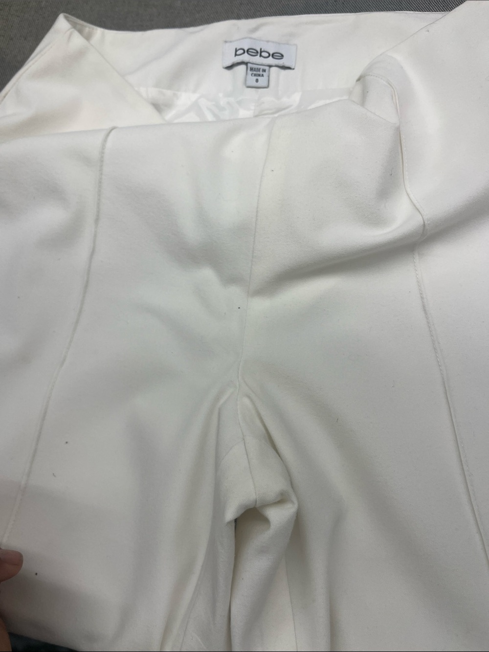 bebe Cream Sculpted High-Waist Trousers